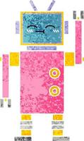 retro illustratie stijl cartoon robot vector