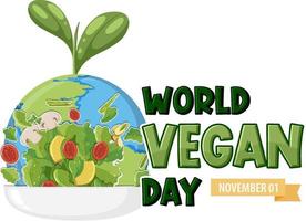 wereld veganistisch dag logo ontwerp vector