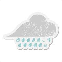 regenwolk grunge sticker vector