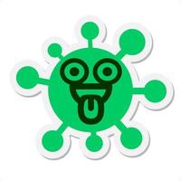 gek staren virus sticker vector