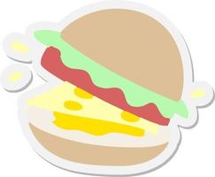 een smakelijk hamburger sticker vector