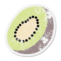 kiwi fruit grunge sticker vector