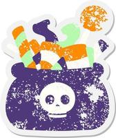 zak van halloween snoep grunge sticker vector