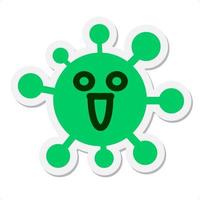 gelukkig blanco oog virus sticker vector