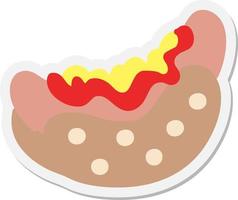 hotdog met ketchup en mosterd sticker vector