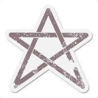 pentagram ster grunge sticker vector