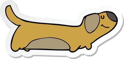 sticker van een tekenfilmhond vector