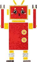 retro illustratie stijl cartoon robot vector