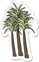 retro noodlijdende sticker van een cartoon palmboom vector