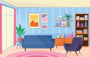 retro interieur achtergrond sjabloon vector