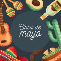 cinco de mayo belettering poster vector