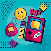 90s nostalgie spellen vector