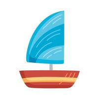 blauw zeilboot zomer vector