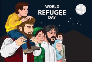 wereld vluchteling dag, 20 juni. illustratie vector