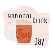 nationaal drinken bier dag, idee voor een poster, banier of ansichtkaart, een populair cent drinken vector