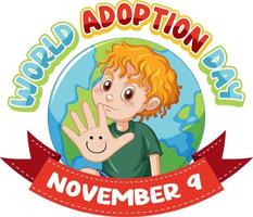 wereld adoptie dag logo ontwerp vector