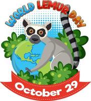 wereld lemur dag posterontwerp vector