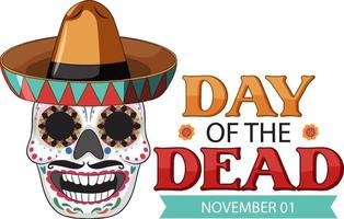 dag van de dood met Mexicaans calaca vector