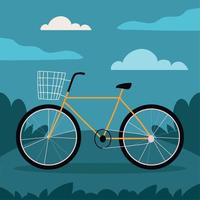 fiets vervoer in gras vector