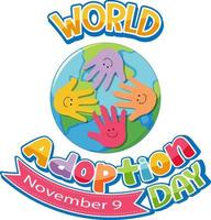 wereld adoptie dag logo ontwerp vector