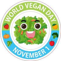 wereld veganistisch dag logo concept vector