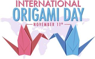 Internationale origami dag logo ontwerp vector