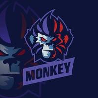 blauw rood aap esport logo vector