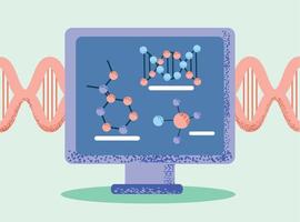 computer dna genetisch studie vector