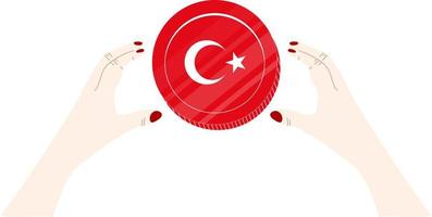Turks vlag vector hand- getekend, turks lire vector hand- getrokken