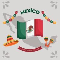 Mexico onafhankelijkheid belettering poster vector