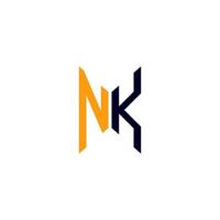 nk letter logo creatief ontwerp met vectorafbeelding, nk eenvoudig en modern logo. vector