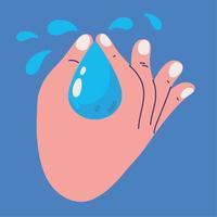 water laten vallen in hand- vector