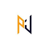 pj letter logo creatief ontwerp met vectorafbeelding, pj eenvoudig en modern logo. vector