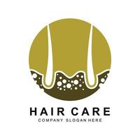 haar- zorg logo, hoofdhuid laag ontwerp, Gezondheid salon merk illustratie vector