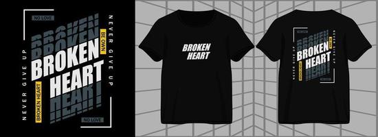 gebroken hart typografie. esthetisch grafisch ontwerp voor t overhemd streetwear en stedelijk stijl vector