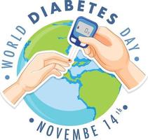 wereld diabetes dag logo ontwerp vector