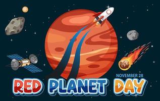 rood planeet dag banier ontwerp vector