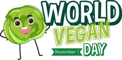 wereld veganistisch dag logo concept vector