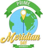 eerste meridiaan dag logo concept vector