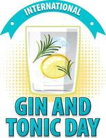 bannerontwerp voor internationale gin-tonicdag vector