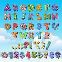 kinderen alfabet en aantal verzameling met patronen vector