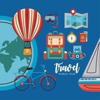 reizen wereld tour poster vector