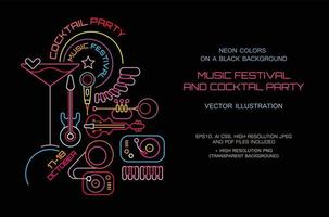 muziek- festival en cocktail partij vector