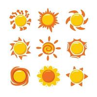 zon decoratief icoon reeks vector