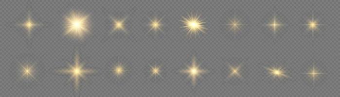 gloed geïsoleerd wit transparant licht effect set, lens gloed, explosie, schitteren, lijn, zon flash, vonk en sterren. abstract speciaal effect element ontwerp. schijnen straal met bliksem vector