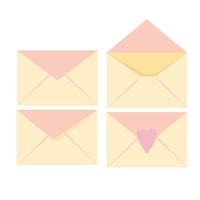 reeks van roze en geel enveloppen vector