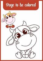 hand- getrokken koe voor kleuren, kleur bladzijde vector, blanco afdrukbare ontwerp voor kinderen naar vullen in vector