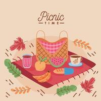 picknick tijd belettering vector