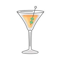 geel cocktail in kop vector