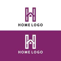 eerste brief h huis logo icoon vector illustratie ontwerp